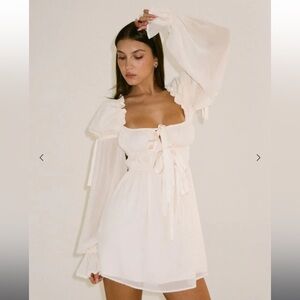 Rumored Cream Macbeth Mini Dress